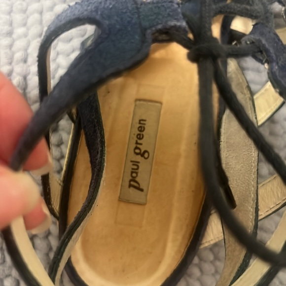 Paul Green lace up sandals Navy blue - Picture 3 of 6
